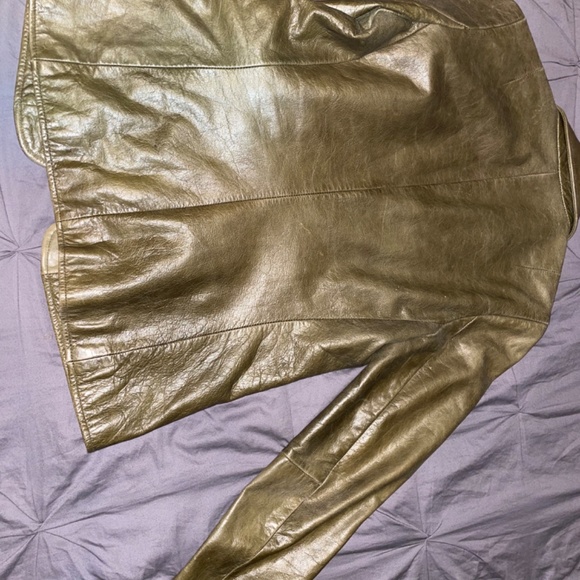 Vintage (1990s) leather gap blazer olive green - Picture 3 of 4